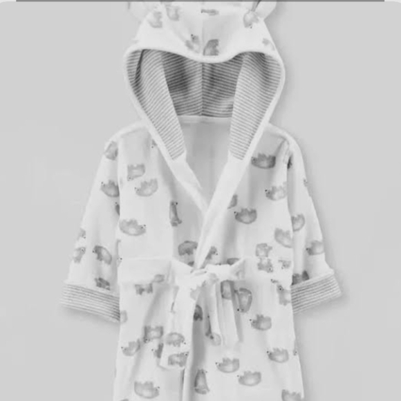 Carter's Other - Carter's White and Gray Kids Pajama Robe